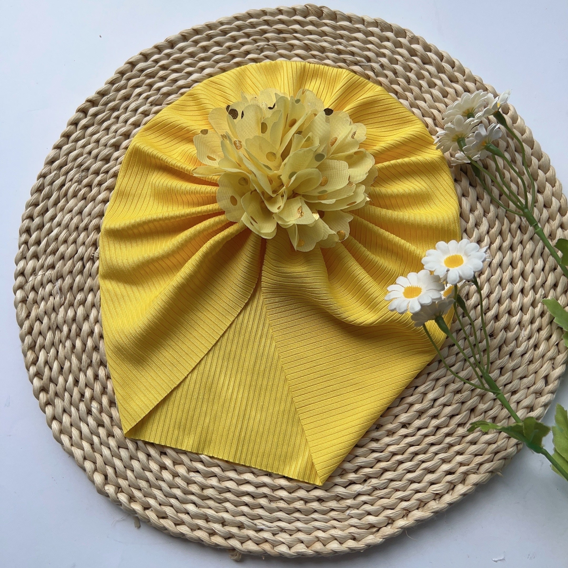 Soft Elastic Strip Flower Baby Hat for Girl