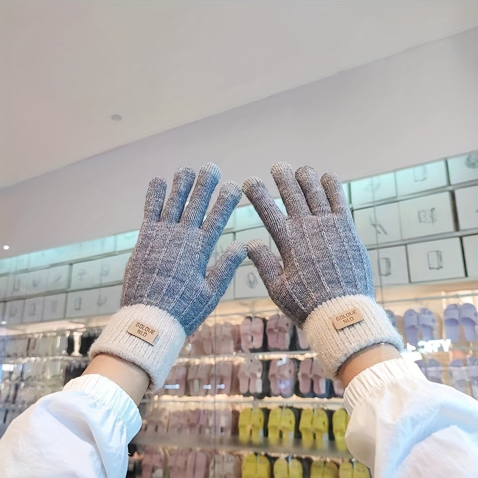 Warm Touch Screen Gloves for Autumn Winter Cycling Plush Thickened Gloves