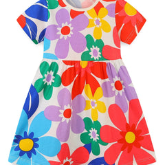 Toddler Girls Floral Print Cotton Dress