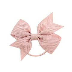 20pcs Toddler Girls Bowknot Hair Rope Solid Rubber Band Hair Ring