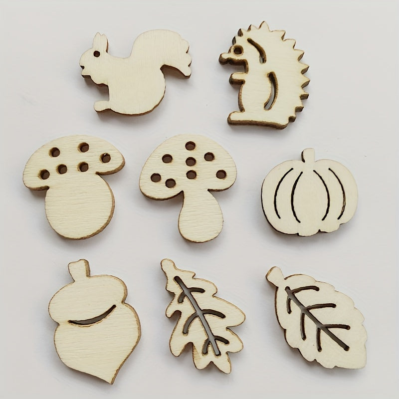 20pcs Wooden Animal Shapes for Crafts Painting Decorating