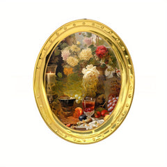 1:12 Dollhouse Wall Decoration Murals Rose and Cat Still Life Paintings