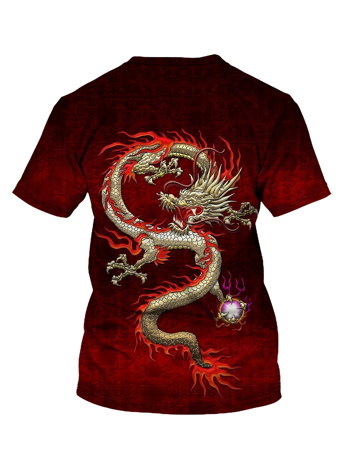 Dragon Pattern T-Shirt Men's Street Style Tee Shirt Summer