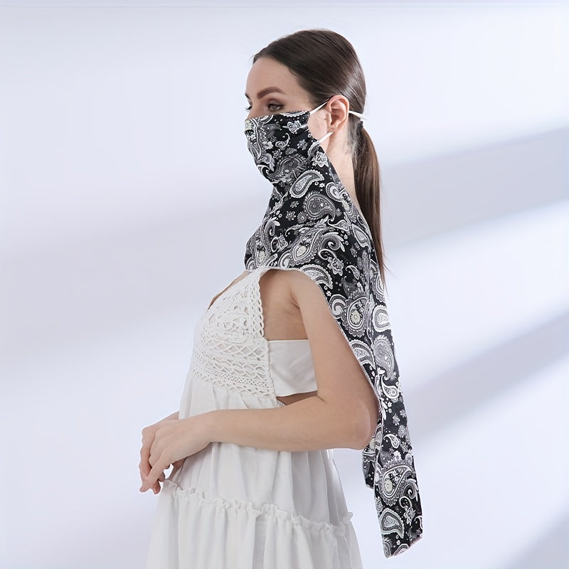 Paisley Print Sunscreen Face Scarf Mask & Neck Gaiter for Outdoor Cycling