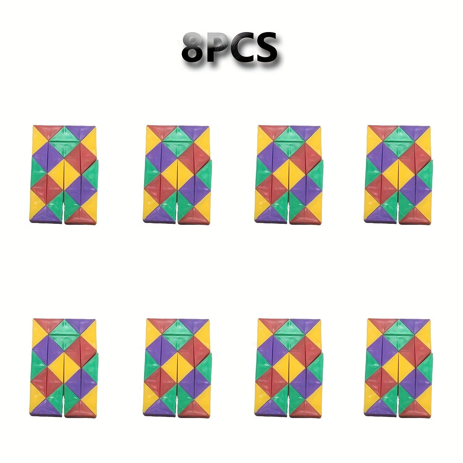 24pcs Mini Snake Cube Puzzle Set Colorful Plastic Magic Snake Toy