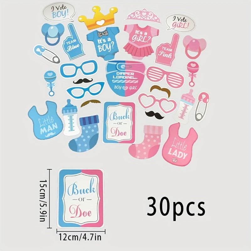 30 Pink Baby Shower Photo Props Party Decorations