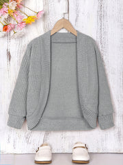 Toddler Girls Shawl Knit Cardigan Open Front Sweater Coat Versatile Spring Fall
