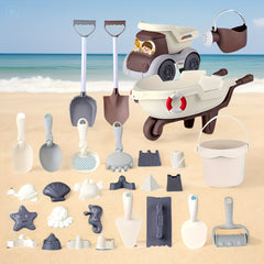 Beach Toy Set 18pcs Beach Truck and Stroller Set Pretend Play Fun Beach Toys