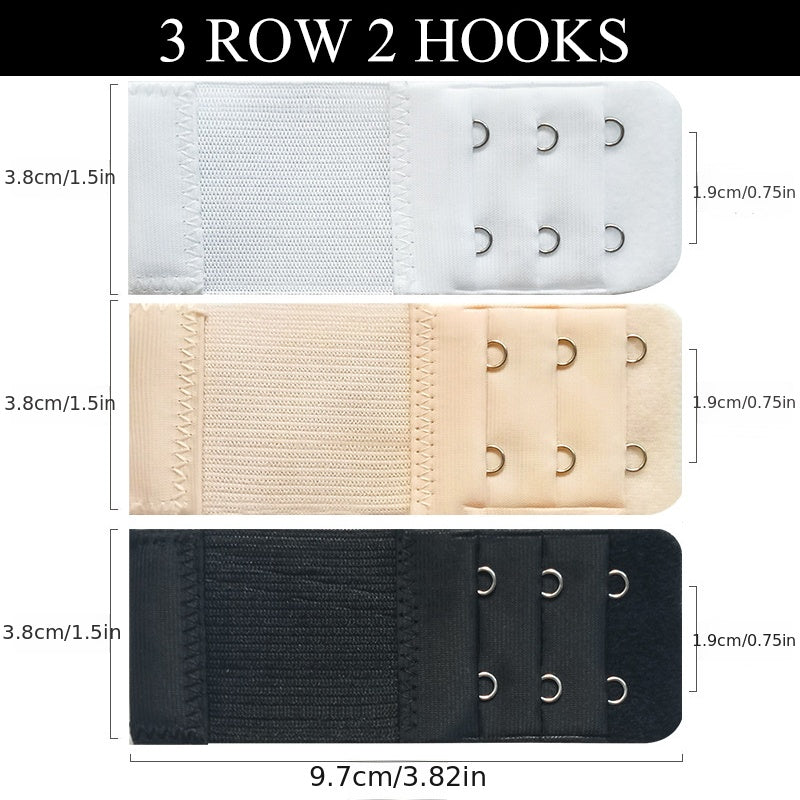 3pcs Bra Extension Buckle Set Comfortable Strap Extenders Women's Accessories
