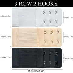 3pcs Bra Extension Buckle Set Comfortable Strap Extenders Women's Accessories