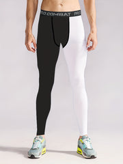 Men's Block Leggings Active Sports Compression Pants