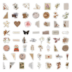 120pcs Vintage Vinyl Stickers for Water Bottles Laptop Scrapbook