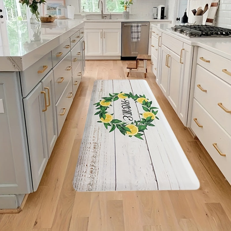 Lemon Printed Floor Mat Soft Laundry Room Rug Oriental Hallway Runner