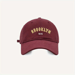 English Letter Embroidery Peaked Cap Cotton Sunshade Hat