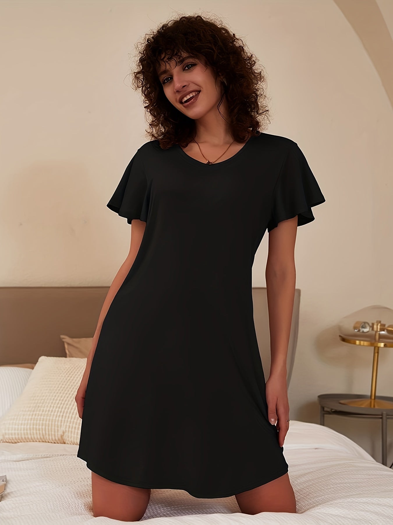 Soft & Comfy V Neck Lounge Dress Women's Loungewear