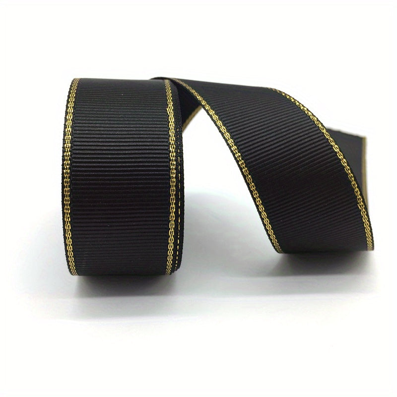 2 Yards 25mm Metallic Edge Grosgrain Ribbon Gift Hair Bows DIY Christmas