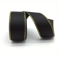 2 Yards 25mm Metallic Edge Grosgrain Ribbon Gift Hair Bows DIY Christmas