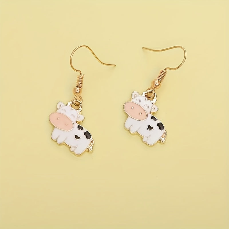 Cow Drop Earrings Gift for Girls Animal