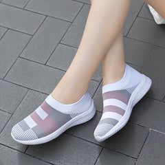 Women's Lightweight Knitted Flats Shoes Breathable Sports Shoes