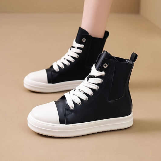 Solid Flat High Tube Sports Sneakers Slip resistant Wear resistant Sport Shoes