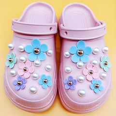 Flower & Pearl Shoe Decoration Set