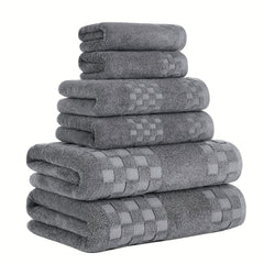 6pcs Soft Bath Towel Set Anti Odor Highly Absorbent Lightweight Spa Towel