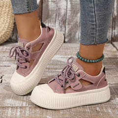 Versatile Summer Hollow Sandals Casual Thick Bottom Flat Shoes