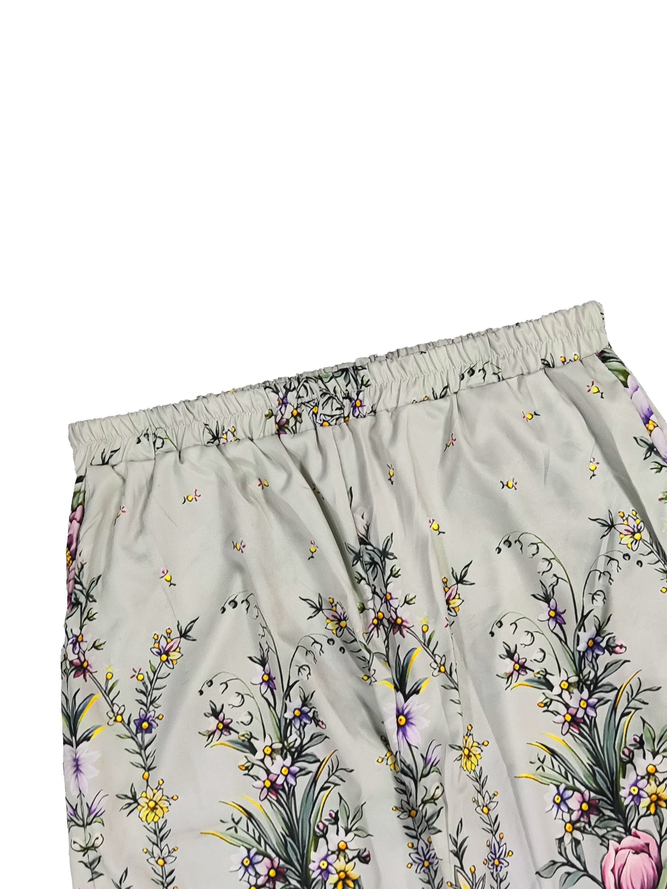 Boho Pants Women's Plus Floral Print Wide Leg Pants