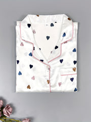 Heart Print NightDress Short Sleeve Pajama Dress