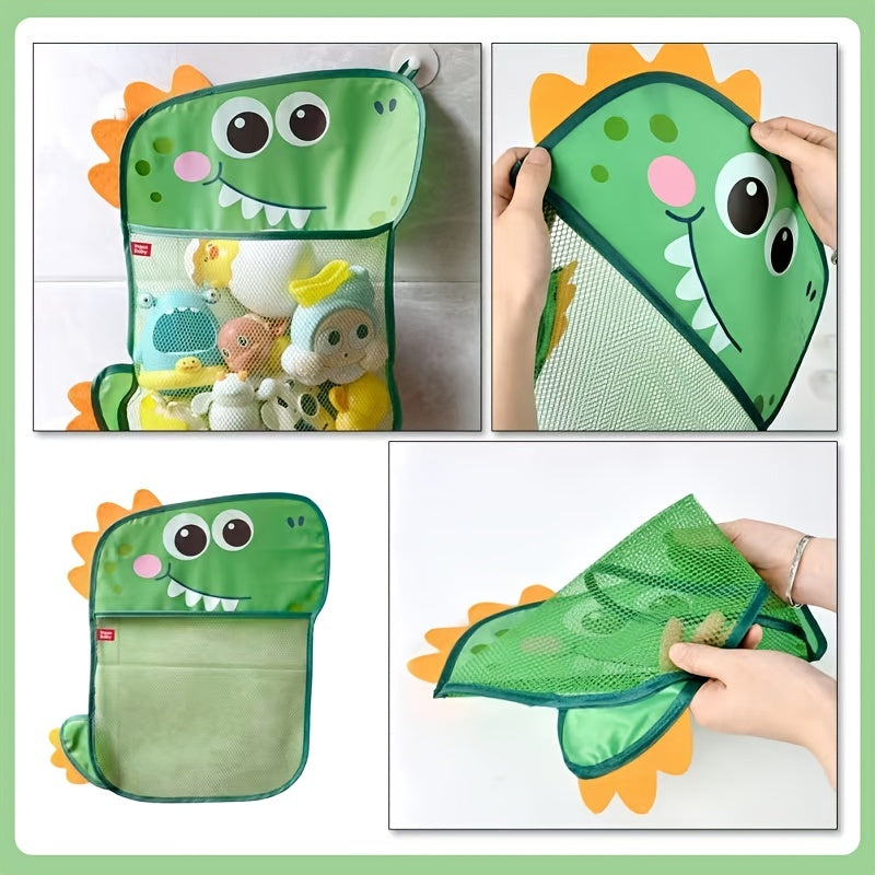 Cartoon Duck Baby Bath Storage Mesh Bag with Suction Cup