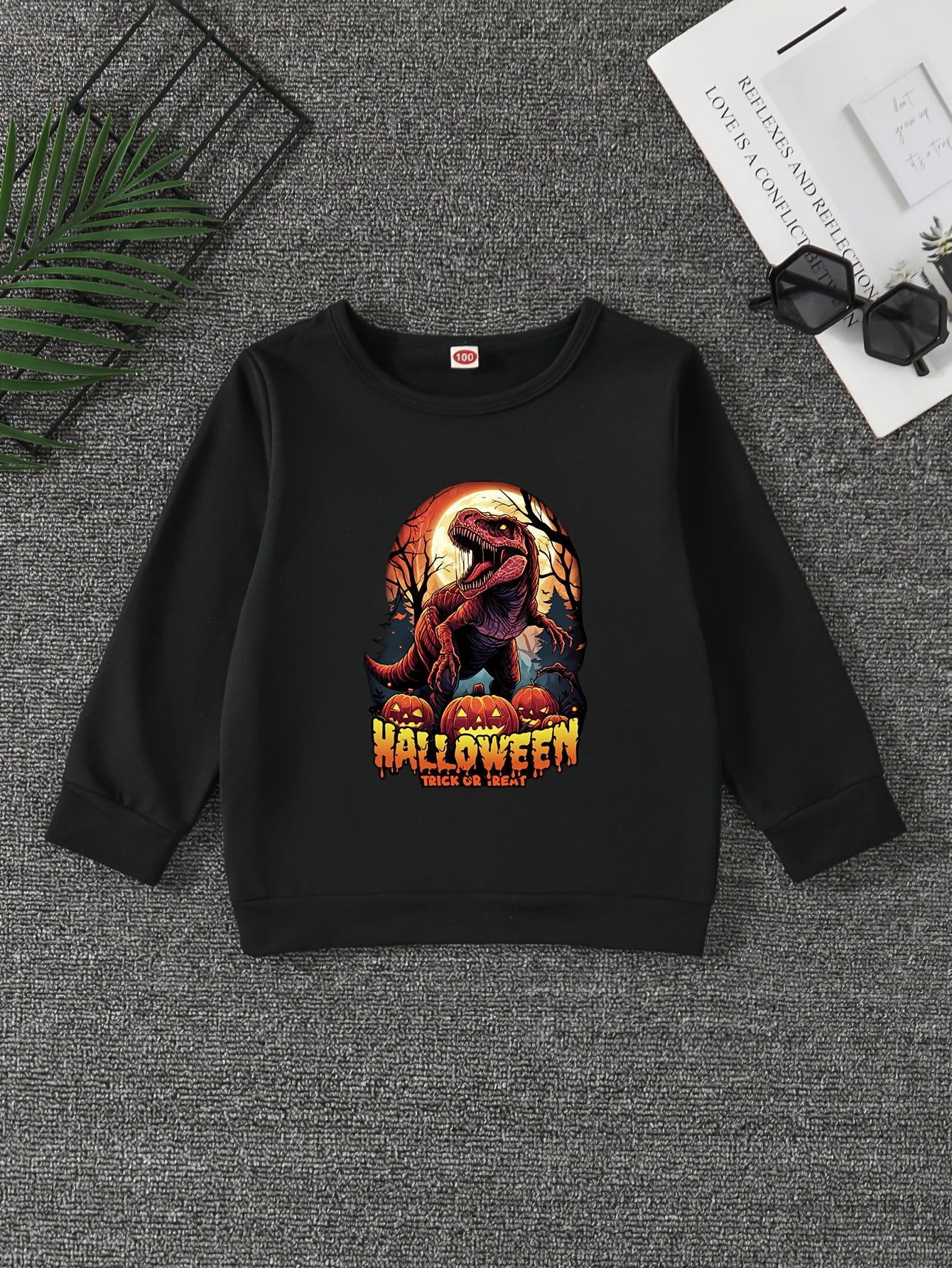 Halloween Horror Dinosaur Boys Sweatshirt