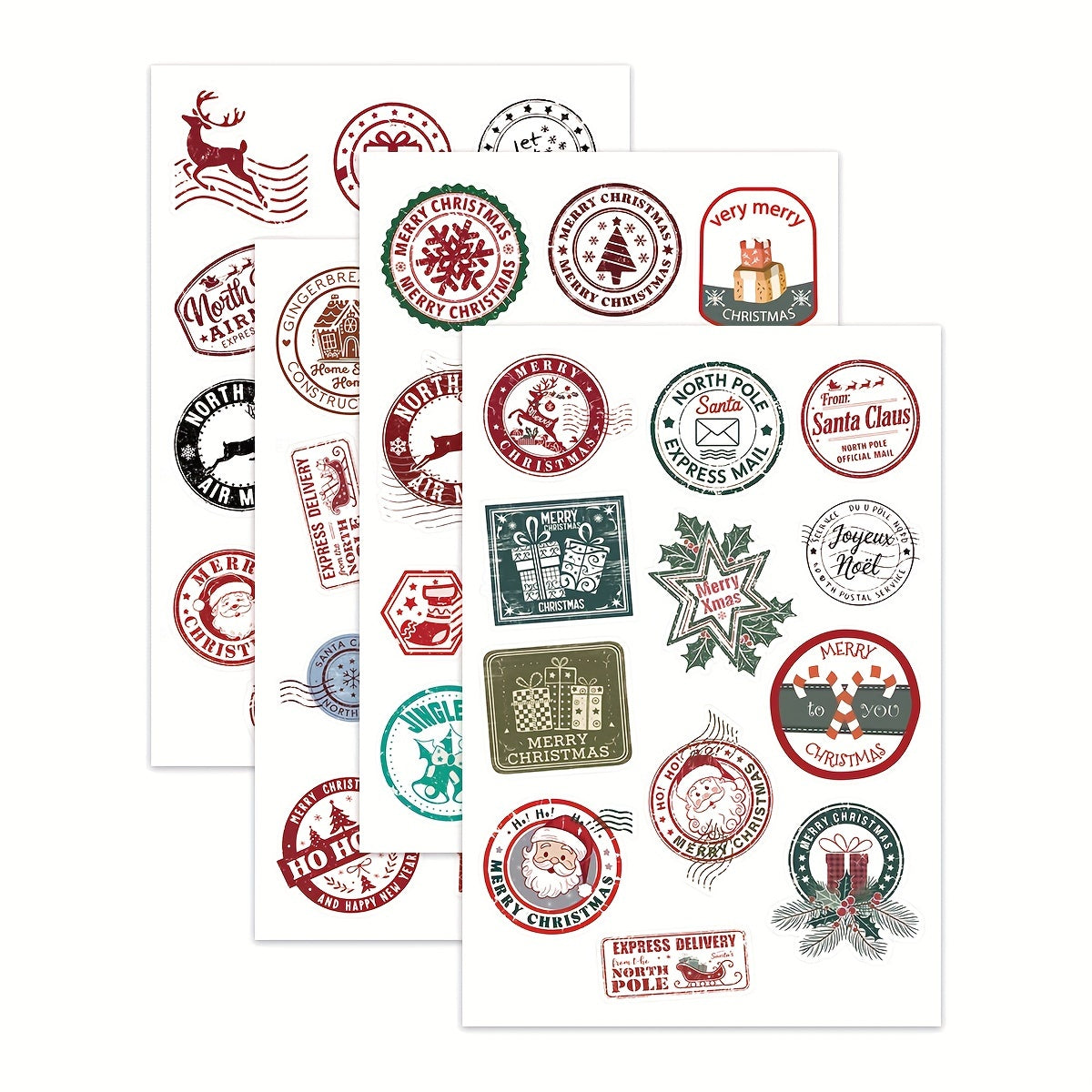 50pcs Christmas Vintage Santa Claus Stickers Party Sealing Stick