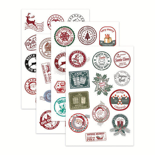 50pcs Christmas Vintage Santa Claus Stickers Party Sealing Stick