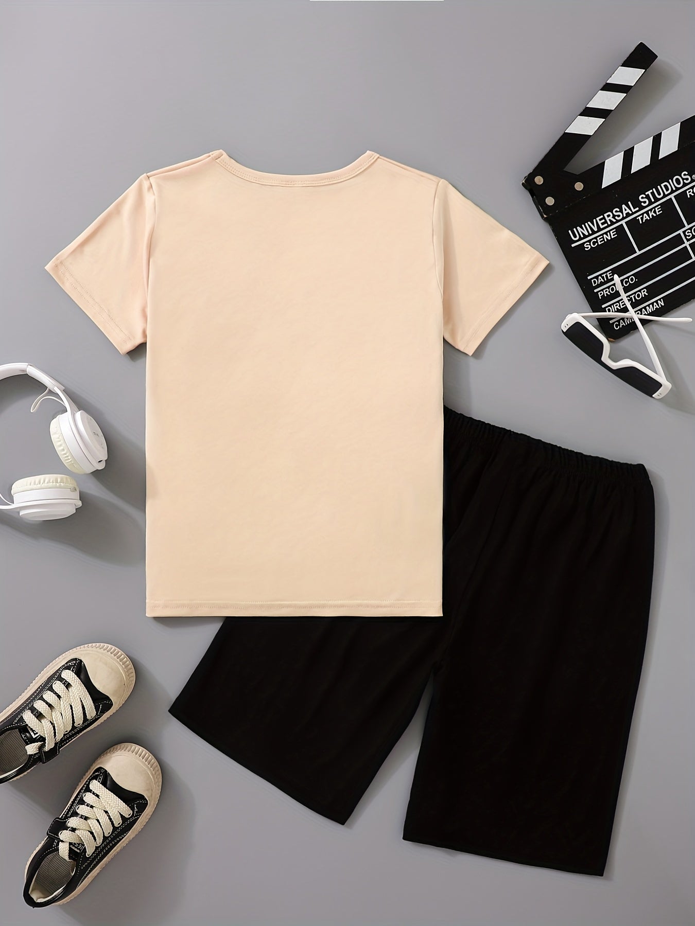 Boys Keep Up Print T Shirt & Sport Shorts Set Casual Comfortable