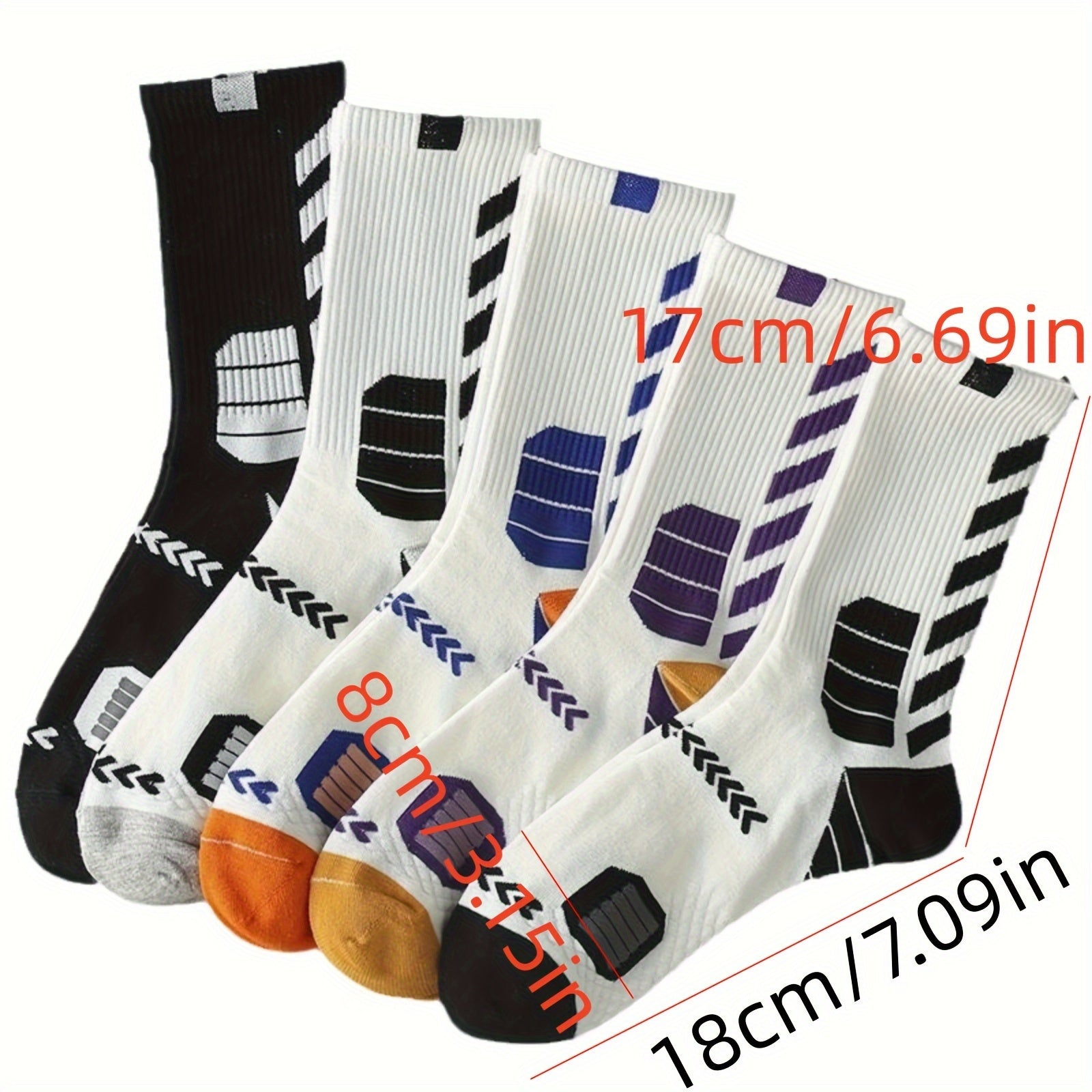 Men's Basketball Crew Socks - Moisture Wicking & Odor Resistant