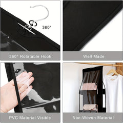 2pcs Hanging Purse Organizers 6 Pockets Clutch Tote Bag Storage