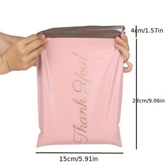 50pcs THANK YOU Poly Mailers Pink Plastic Bags Waterproof Express Mailer