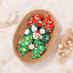 6pcs Baby Girls Christmas Hair Accessories with Bow Hair Clips