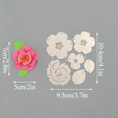 3D Flower Metal Cutting Dies Rose Flower Die Cuts Stencil for Card Making
