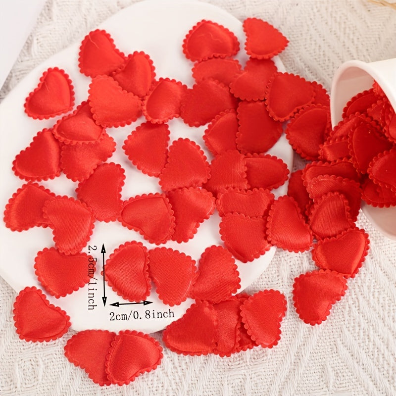 100pcs Wedding Love Accessories Fabric Hearts
