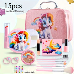 Kids Makeup Play Kit 15pcs with Lipstick & Eyeshadows in Bag