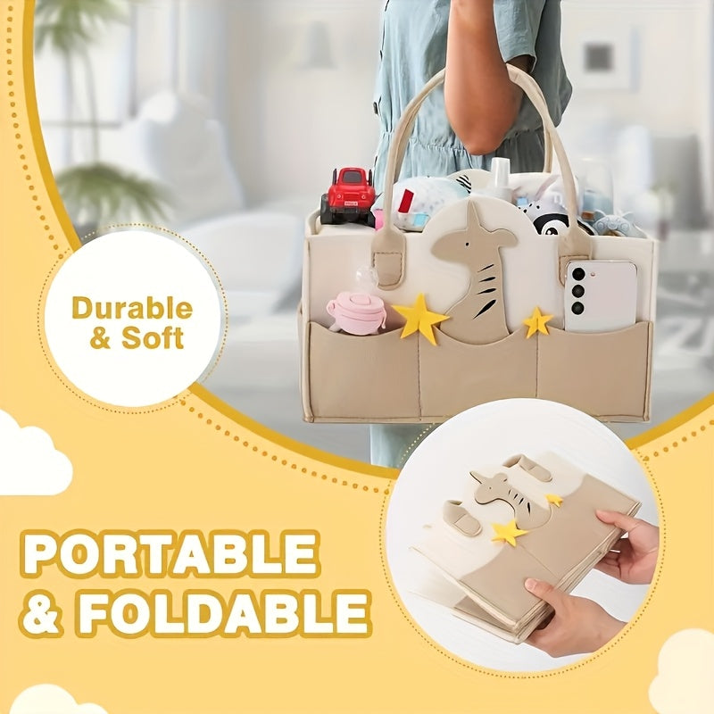 Faux Fur Diaper Caddy Organizer Portable Storage Basket - Home & Travel