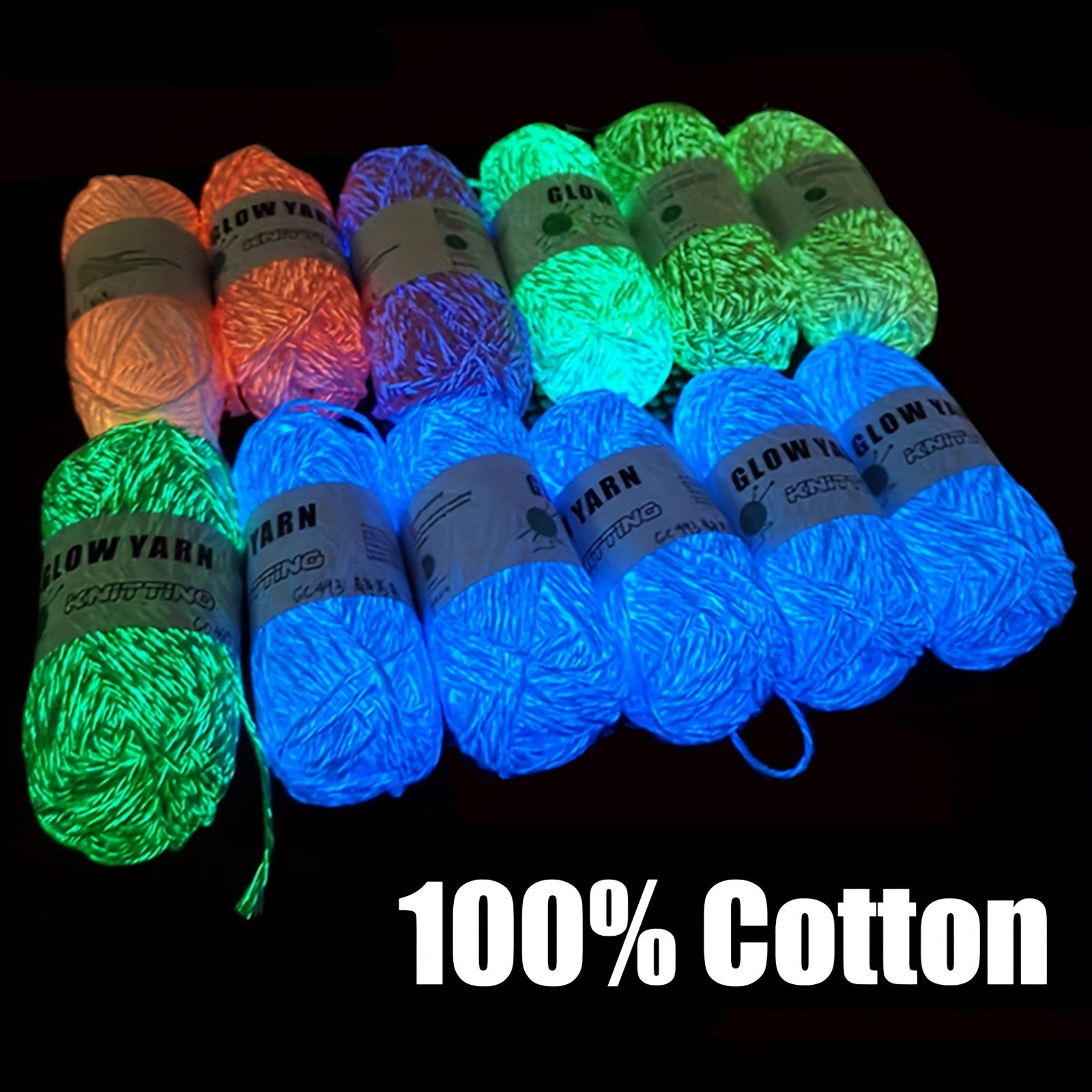 50g Luminous Yarn Glow In The Dark Cotton Yarn for Knitting