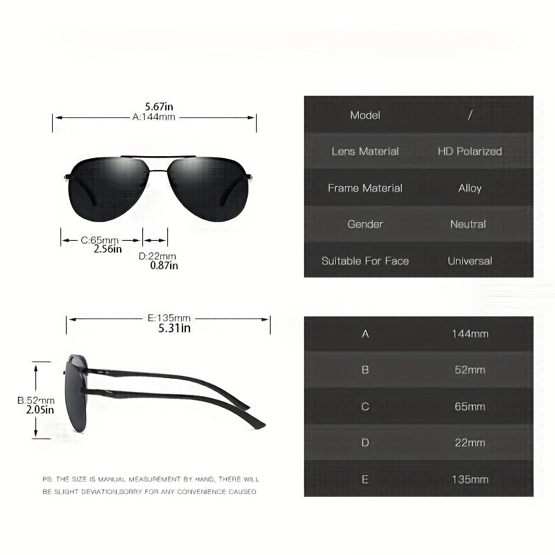 Classic Metal Frame Driving Sunglasses for Men and Women