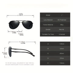 Classic Metal Frame Driving Sunglasses for Men and Women