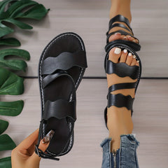 Women's Casual Solid Sandals Lightweight Beach Shoes