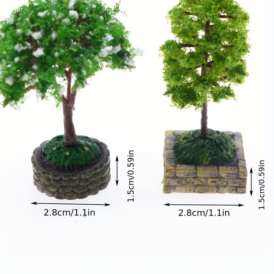 Miniature Dollhouse Garden Flower Trees Landscape Set