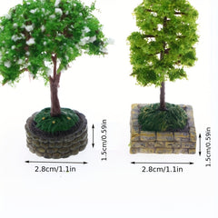 Miniature Dollhouse Garden Flower Trees Landscape Set