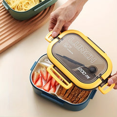 PP Plastic Lunch Box Microwaveable Double layer Compartment Lunch Box