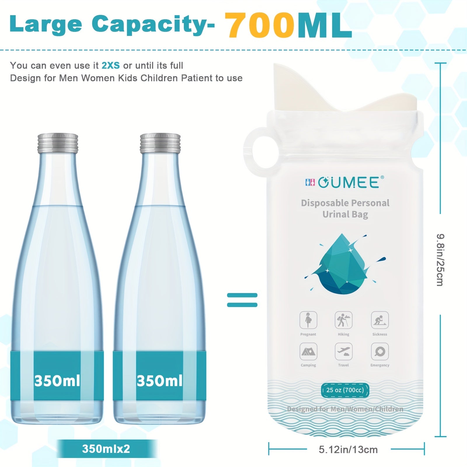 24pcs Emergency Disposable Urinal Bags Camping Portable Toilet Bag